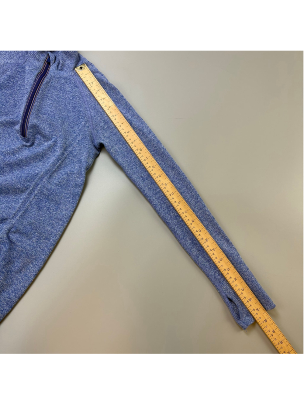 Athleta Top XS Blue White Quarter Zip Long Sleeve Running Athleisure Sporty Mint - Picture 5 of 14